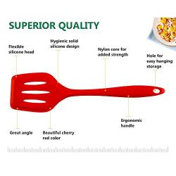 SHUNYUS Kitchen Kitchenware Stainless Steel Silicone Cookware Non-Stick Pan 10 Piece Set High Temperature Resistance Red Black
