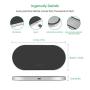 ZealSound Wireless Charging Pad, 5 Coils Wireless Charger Metal Aluminum, Dual Fast Anti-Slip Silicon with Quick QC 3.0 Adapter Chargers Station Dock for Qi Phones New AirPods Multiple Devices(Black)