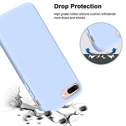 iPhone 8 Plus Case, iPhone 7 Plus Case, Anuck Soft Silicone Gel Rubber Bumper Case Microfiber Lining Hard Shell Shockproof Full-Body Protective Case Cover for iPhone 7 Plus /8 Plus 5.5" - Light Blue