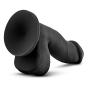 7.25& Realistic Feel G Spot Stimulating Curved Dildo - Cock and Balls Dong - Suction Cup Harness Compatible - Sex Toy for Women - Sex Toy for Adults (Black)