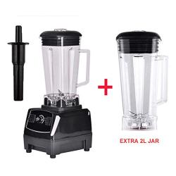 3Hp 2200W Heavy Duty Commercial Grade Blender Mixer Juicer High Power Food Processor Ice Smoothie Bar Fruit Blender,Black Extra 2L Jar,Au Plug