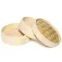 Juvale 3-Piece Set 10 Inch Bamboo Steamer Basket for Dim Sum, Buns, and Dumplings