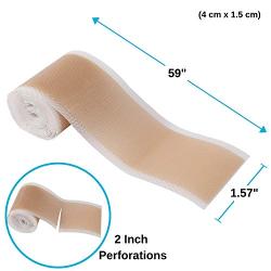 Houseables Soft Silicone Tape, Scar Treatment Sheets, 1.57” x 59”, Nude, with 2” Perforations, Flexible, Medical Grade for Surgery, Keloids, Burns, Sensitive Skin, Wound Protection, Healing Gel Patch