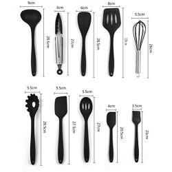 Silicone Kitchenware Set of 10 - Nonstick Cookware Set - Eco-friendly Cooking Shovel Spoon Kitchen Gadget, Protects All Cookware