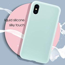 MILPROX iPhone X/Xs Silicone Series Liquid Silicone Gel Rubber Slim Fit Case with Soft Microfiber Cloth Lining Cushion for iPhone X/iPhone Xs-Mint