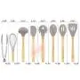 Kitchen Utensils Set 8-pieces Cooking Tools kitchenware Non-stick Silicone Cookware With Tong Spoon Spatula Pasta Server Whisk,see