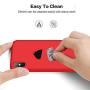 iPhone X Silicone Case, XSHNUO Liquid Silicone Gel Rubber Ultra Thin Case with Soft Microfiber Cloth Lining Cushion for Apple iPhone X (2017) 5.8 inch (Red)