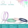 Zollen 12 Packs Silicone Wedding Rings for Women, Thin Braided Rubber Wedding Bands Stackable Ring, Hypoallergenic Silicone