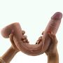 JRZDFXS Silicone 16 Inch Female Extra Huge Big Lifelike Personal Massage Wand Toys Body Massager with Large Balls and Head Brown Women for Female Beginner Personal Body