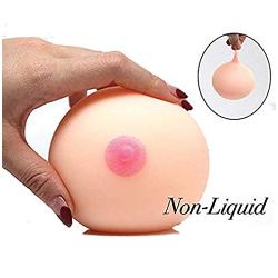 TISHAA Novelty Toy for Adult Hand Stress Reliever Ball 3D Realistic Silicone Squeeze Boob Boobies Joke Gift with Nice Cute Box for Bachelorette Party/Club/Suprised Present, Not for Child/Kid (Nude)