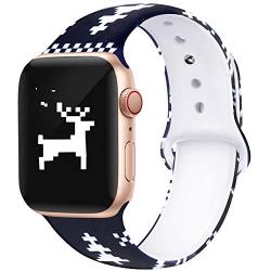 Kaome Floral Bands Compatible with Apple Watch 38mm 40mm 42mm 44mm, Soft Silicone Fadeless Pattern Printed Replacement Strap Bands for Women, Compatible with iWatch Series 5/4/3/2/1, S/M M/L