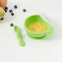 Bumkins Suction Silicone Baby Feeding Set, Bowl, Lid, Spoon, BPA-Free, First Feeding, Baby Led Weaning - Green