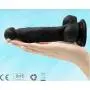 Big Eggs Super Realistic Dildo, Slightly Bendable 8 Inch Premium Liquid Silicone Penis Dong with Suction Cup,Sex Toys for Women, Female Massage Anal Masturbation, Black