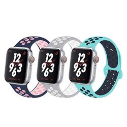 YC YANCH Compatible for Apple Watch Band 38mm 40mm 42mm 44mm,Soft Silicone Sport Band Replacement Wrist Strap Compatible for iWatch Apple Watch Series 4/3/2/1,Nike+,Sport,Edition, S/M M/L Size