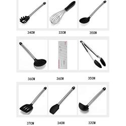 CWXDIAN High temperature resistant silicone kitchenware 8 piece set stainless steel handle silicone spatula kitchen set, 8 sets
