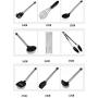 CWXDIAN High temperature resistant silicone kitchenware 8 piece set stainless steel handle silicone spatula kitchen set, 8 sets