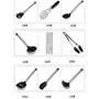 CWXDIAN High temperature resistant silicone kitchenware 8 piece set stainless steel handle silicone spatula kitchen set, 8 sets