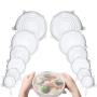[12 Pcs] - Clear Silicone Stretch Lids, Durable Reusable Food Covers Fit all Shapes Sizes of Containers or Bowls, Keeps Food Fresh With an Airtight Seal, Dishwasher Freezer Safe, Multiple Sizes