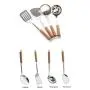 YingYing Home 4 pcs Eco-Friendly Wooden Handle Spatula Thickening Stainless Steel Kitchenware Spoon Shovel Practical Colander