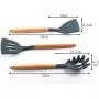 SKYyao Kitchen utensil set Wooden Handle Silicone Kitchenware 9 piece set non-stick pot cooking Scoop Scoop Silicone