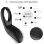 EROCOME Full Silicone Vibrating Sagitta Remote Control Cock Ring - Waterproof Rechargeable Penis Ring Vibrator with 8 Modes - Sex Toy for Male or Couples (Black)