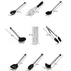 8-piece Cooking Utensil Set, Kitchenware Set Without BPA Silicone- Black