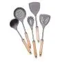 ROIY Kitchenware Set 5 Piece Set Of Silica Gel Fried LaTeX Shovel Silicone Shovel High Temperature Kitchen Utensils Set Shovel Colander Spoon Home Non-stick Shovel Fried Shovel Spatula Frying Shovel S