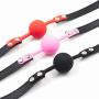 Alwaysuc 3PCS Soft Silicone Ball Gag - The Beginner Gifts for BDSM Fetish Sexy Bondage Restraints (Red,Black and pink)