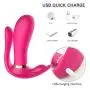 HUAGE Wireless Wearable Butterfly Massaging Toys - Multiple Speeds Vibration - Remote Control Realistic Silicone Toy - Silent Soft Skin-Friendly - Back Neck Shoulder Relaxation Hands,Red