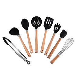 HUShjsd Silicone Kitchenware Set Of Eight, Cooking Shovel Egg Beater Non-stick Kitchen Cooking Spoon Shovel Set，spatulas Silicone Heat Resistant