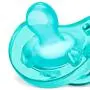 Chicco PhysioForma 100% Soft Silicone One Piece Pacifier for Babies 0-6 Months, Teal, Orthodontic Nipple, BPA-Free, 2-Count in Sterilizing Case