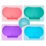 Children Place Mat by Baby Mumbo, Premium Quality, Food Grade Silicone for Maximum Hygiene, Unique Raised Edges Design and Spill Proof Accident Tray, Lightweight and Portable, 6 Colors (Giggle Green)