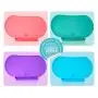 Children Place Mat by Baby Mumbo, Premium Quality, Food Grade Silicone for Maximum Hygiene, Unique Raised Edges Design and Spill Proof Accident Tray, Lightweight and Portable, 6 Colors (Giggle Green)