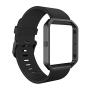 GeeRic Replacement Band and Frame Compatible for Fitbit Blaze, Soft Silicone Strap Wristband for Fitbit Blaze Smart Fitness Watch, Sports Men Women Black Band&Balck Frame Large