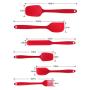 Eyourlife 6pcs Silicone Spatula Set Kitchenware Set (Spoon Knife Oil Brush Scrapers) Kitchen Gadgets Utensil Sets for Cooking Baking and Mixing