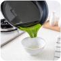 CROWN 2pcs Kitchenware Leak-Proof Pot with Silicone Edge Deflector Soup Filter Tool, Suitable for Bowls, pots and Pans, Green