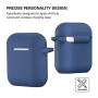 AirPods Case, Silicone Cover with U Shape Carabiner,360°Protective,Dust-Proof,Super Skin Silicone Compatible with Apple AirPods 1st/2nd (Royal Blue)