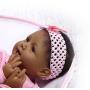 iCradle Real Life 22inch 55cm Reborn Baby Dolls Soft Silicone Realistic Looking Newborn Dolls Black Skin Princess Girl Indian African Style Baby Doll Toy for Ages 3+