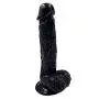 Heiyy Flesh Toy 8.26in Body-Safe Silicone Luxury Black Huge D?ld? Waterproof Hands-Free Personal Toy Relax Massage (Color : Black)