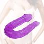 PRETYZOOM Silicone Double Headed Ended Dildo Dong G Spot Dildo Toy for Women (Purple)