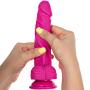 Ultra Realistic Dildo-Bendable 8” Sex Toy G-Spot Stimulator-Premium Massage Dual Density for Beginners Women with Strong Suction Cup, Free Lube & Satin Bag (Pink)