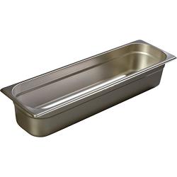 Carlisle 60700HL4 DuraPan Light Gauge Stainless Steel Long Half-Size Food Shotgun Pan, 4" Deep (Pack of 6)