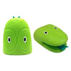 Heat Resistant Kitchen Mitts, Cartoon Snake Head Silicone Oven Gloves Clips Microwave Novelty Kitchenware (2 Pcs)