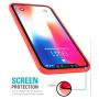 TOZO for iPhone XR Case Hybrid Soft Grip Matte Finish Frame Clear Back Panel Ultra-Thin [Slim Fit] Cover for iPhone XR 6.1 Inch 2018 (RED)
