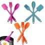 SHILEI Professional 3PCS Silicone Spatula Spoon Brush Set Cooking Utensil Tool Kit Heat Resistant Basting Brush Silicone Kitchenware Random Color