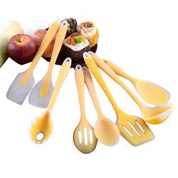 DUDDP kitchen utensil set 8-Piece Kitchenware Silicone Kitchen Utensils Set Heat Resistant Cooking Tool in Color, On-Scratch, Heat Resistant, Dishwasher Safe, Eco-Friendly Cooking Tools Accessories