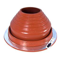 Dektite #5 Red Silicone Metal Roof Pipe Flashing, High Temp, Round Base, Pipe OD 4-1/4" - 7-1/2"