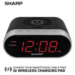 Sharp SPC679A - Alarm with Wireless Charging - Qi Certified - USB Charging for 2nd Device!