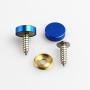 Set of 4 Anti Rust Resistant Stainless Steel Screw+Blue Aluminum Screw Caps not plastic cap for License Plate frame