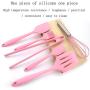 Silicone Cooking Utensil Set Pink 6 Piece Kitchenware Set for Nonstick Cookware - for Cooking, Baking, Frying, Grilling, Blending and Serving